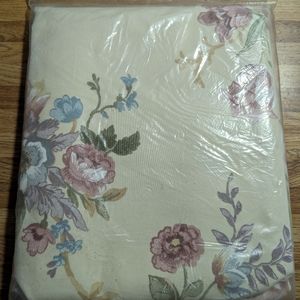 Brand New Adrian floral print panel pair beige curtains made USA 66"× 90"